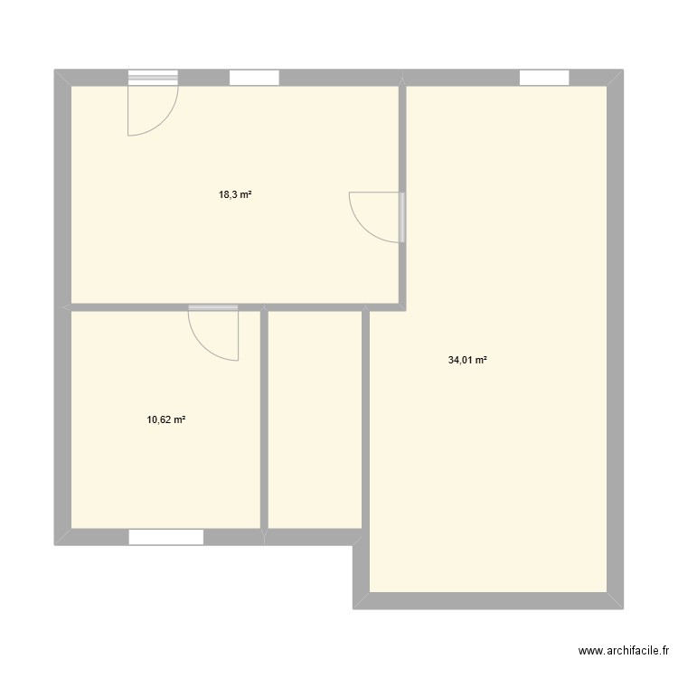 epargne. Plan de 3 pièces et 63 m2