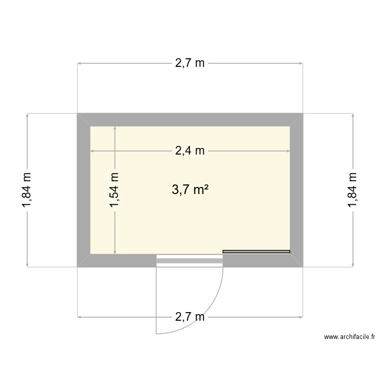 LOCAL TECHNIQUE. Plan de 1 pièce et 4 m2