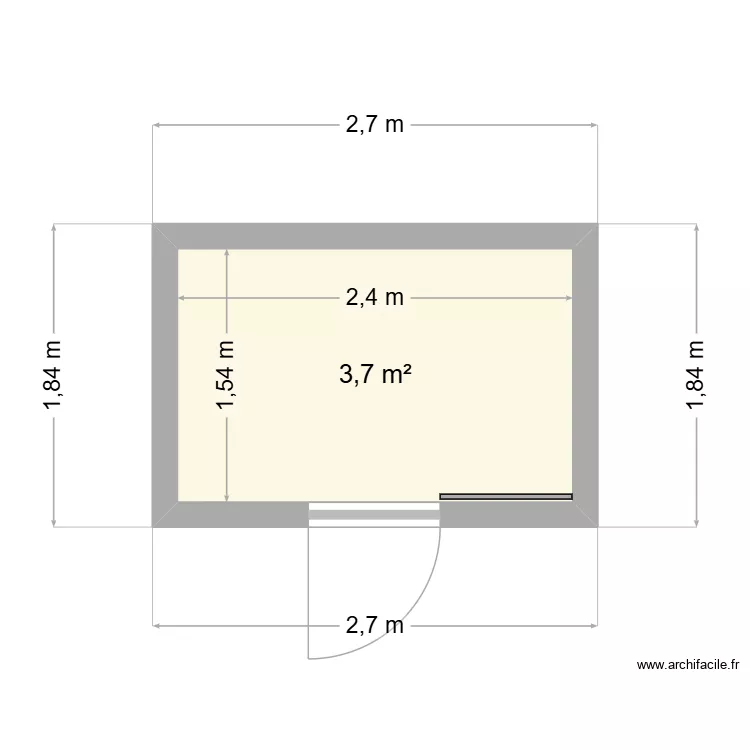 LOCAL TECHNIQUE. Plan de 1  et 4 m²