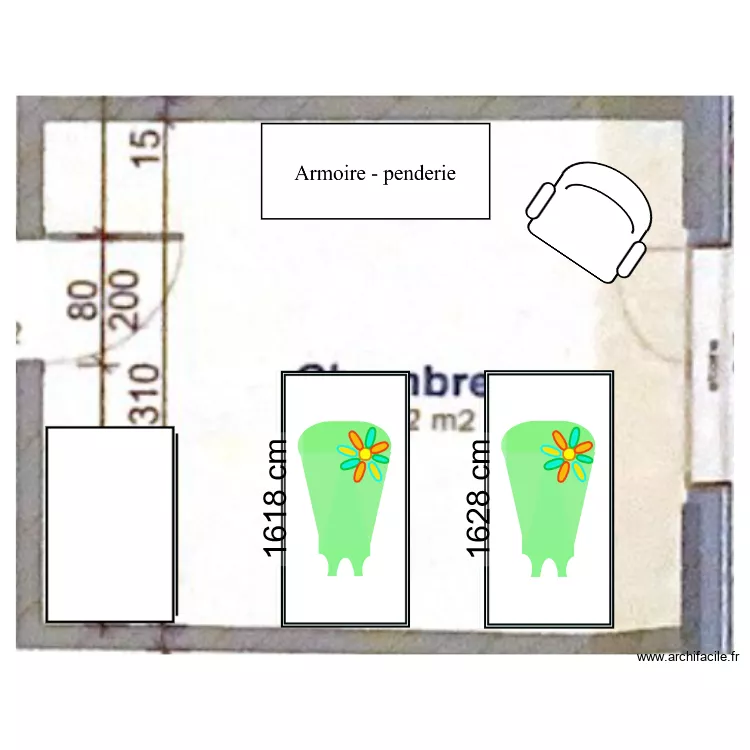 Chambre bébé double. Plan de Chambre bébé double. Plan de