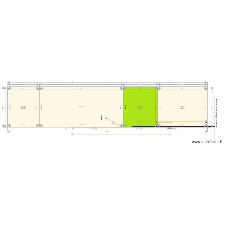 projet extension. Plan de 0 pièce et 0 m2