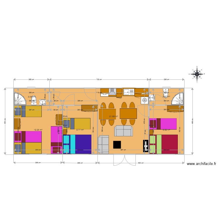 AMENAGEMENT MODELE FARO T3 POUR 10 PERSONNES. Plan de 0 pièce et 0 m2