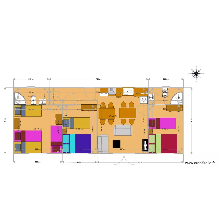 AMENAGEMENT MODELE FARO T3 POUR 10 PERSONNES. Plan de AMENAGEMENT MODELE FARO T3 POUR 10 PERSONNES. Plan de