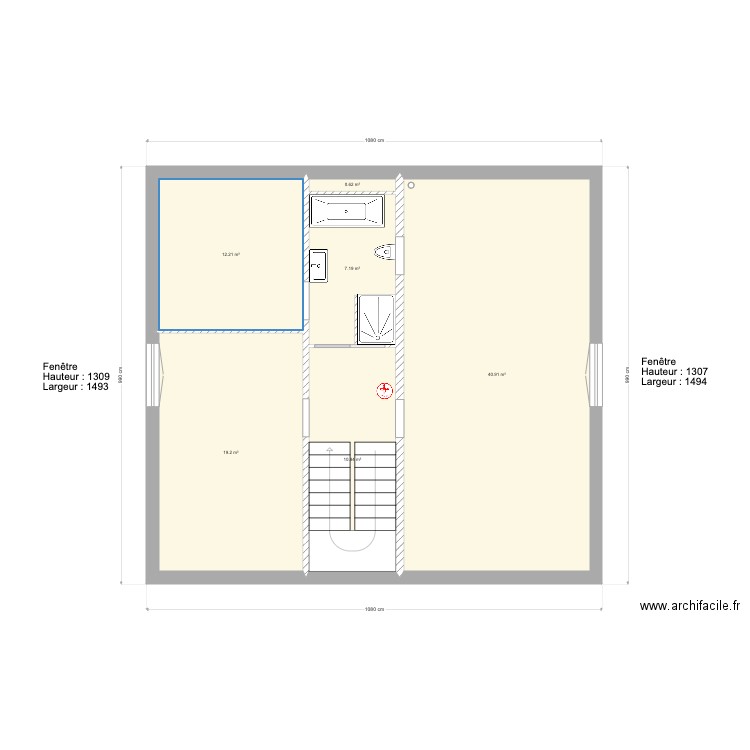 plan maison étage futur aménagement. Plan de 0 pièce et 0 m2