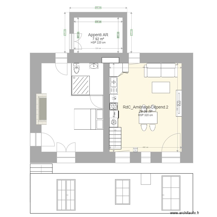 SPDR13-RdC_Aménagé-Dépendances_3. Plan de 2 pièces et 37 m2