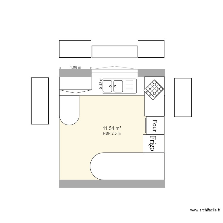 cuisine. Plan de 0 pièce et 0 m2