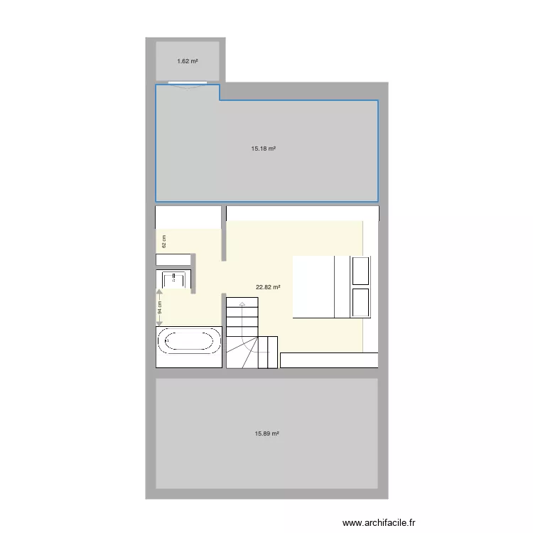 Tabellion 4e &eacute;tage Mezzanine version 2. Plan de 0 pièce et 0 m2