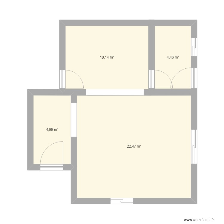 home. Plan de 4 pièces et 42 m2