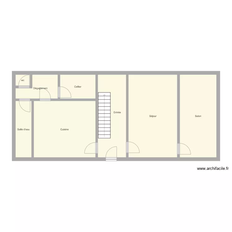Croquis RDC HUGUET. Plan de 