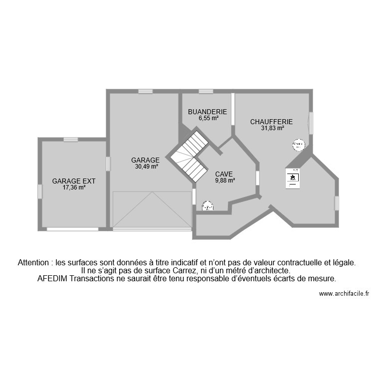 BI 8781 SOUS SOL . Plan de 8 pièces et 99 m2