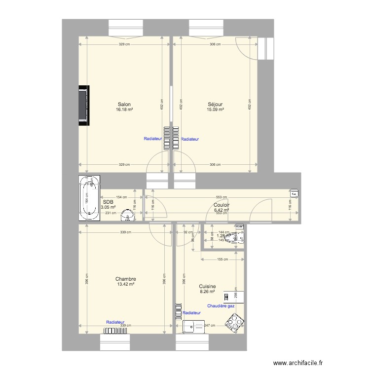 CAURNANT existant. Plan de 0 pièce et 0 m2