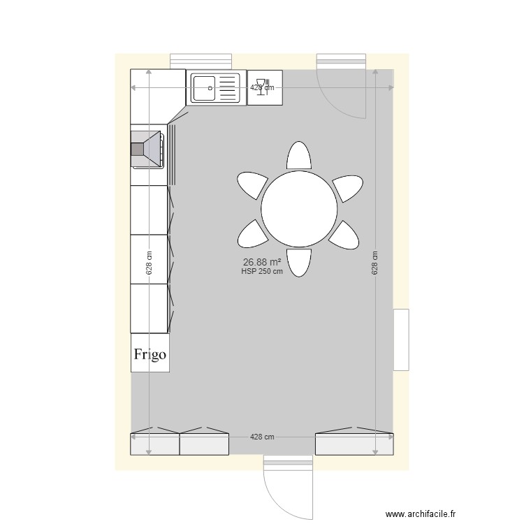 cuisine Hugerie 2. Plan de 0 pièce et 0 m2