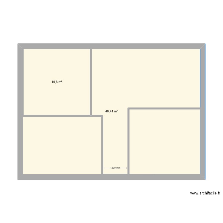 chaumont. Plan de 2 pièces et 65 m2