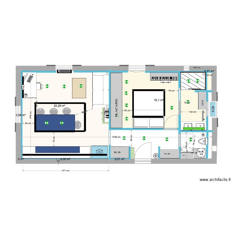 V11 GIORDANA 13 PORTALET . Plan de 7 pièces et 39 m2