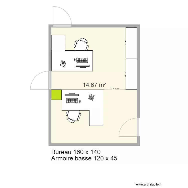 Bureau Karine Joelle. Plan de 