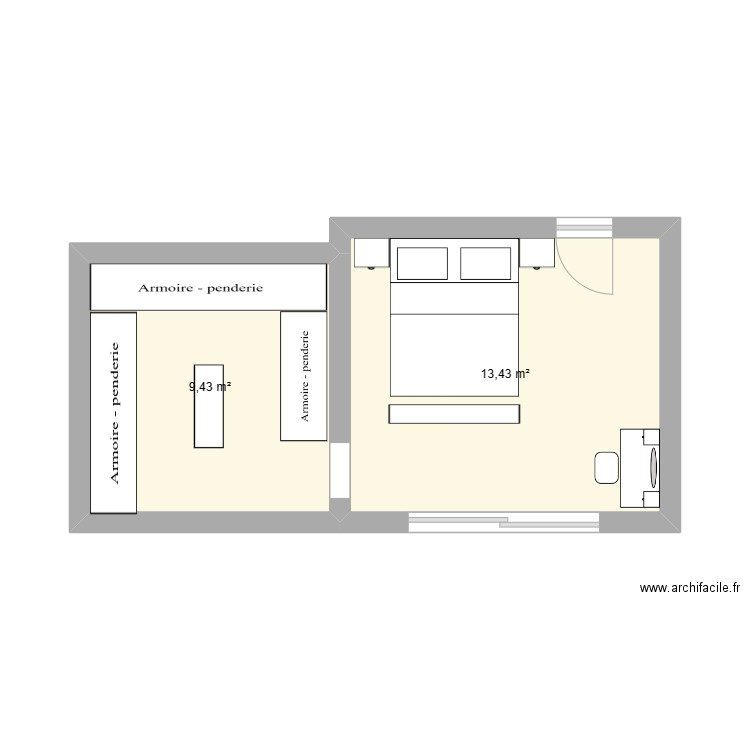 esquisse chambre. Plan de 0 pièce et 0 m2