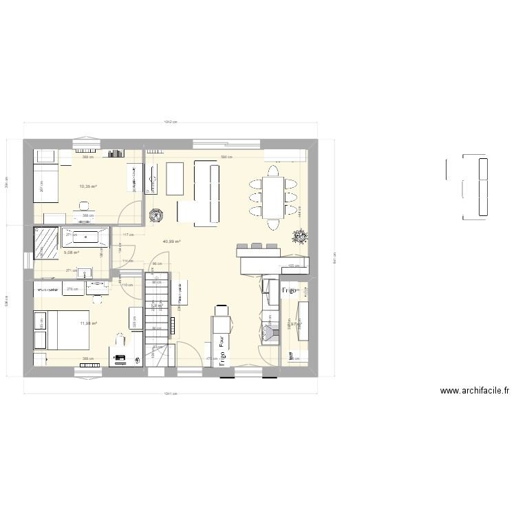 MAISON MARION . Plan de 6 pièces et 73 m2