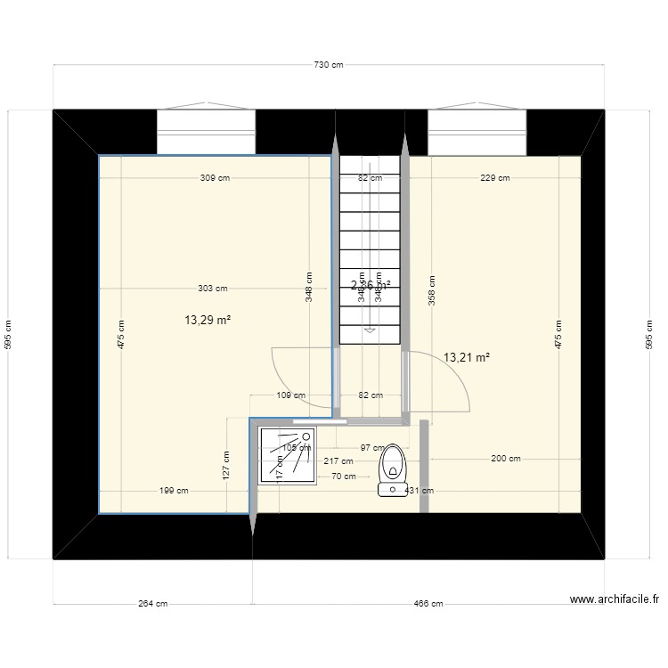 lesco étage nouveau douche. Plan de 0 pièce et 0 m2