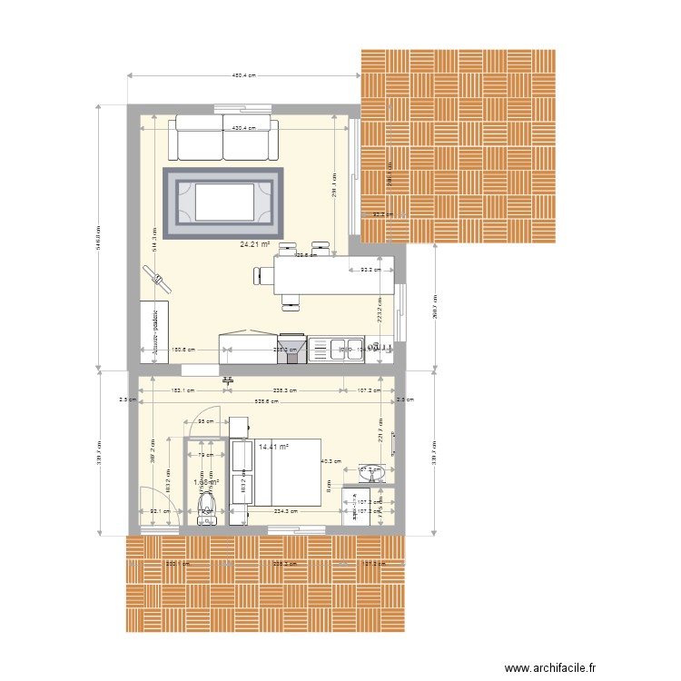 LEJUEZ V1. Plan de 3 pièces et 40 m2