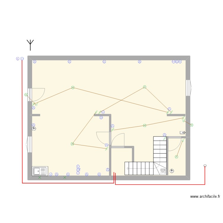 plan RDC Dorothee. Plan de 1 pièce et 67 m2