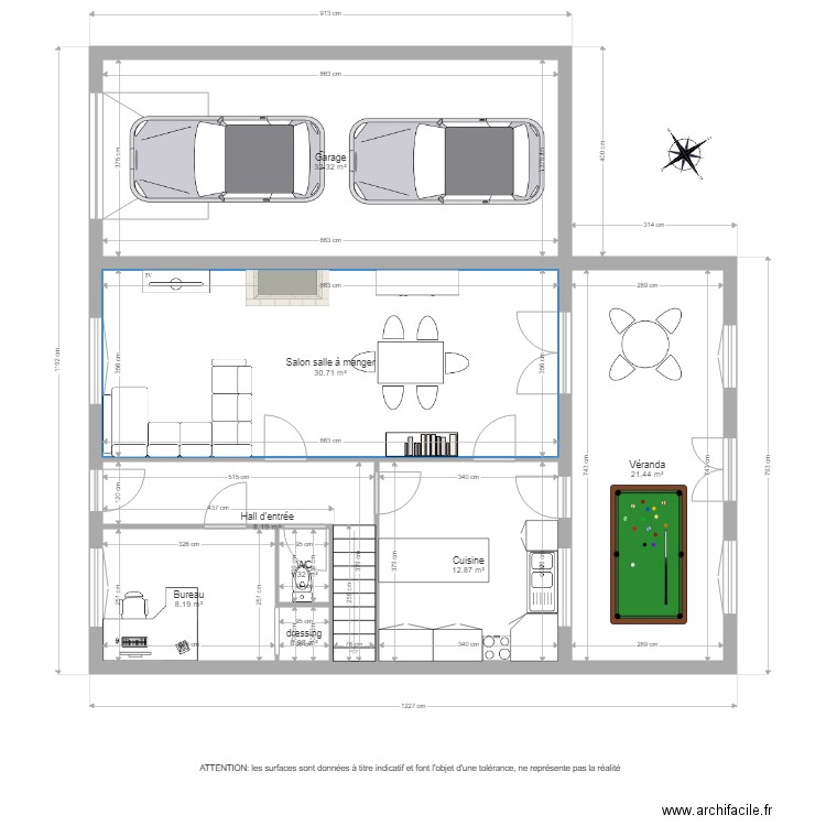 BI1645 rdc coté . Plan de 0 pièce et 0 m2