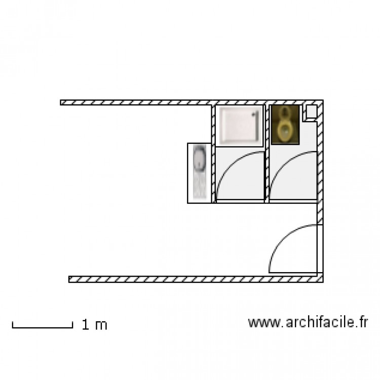 S.D.B Chambre 23. Plan de 0 pièce et 0 m2