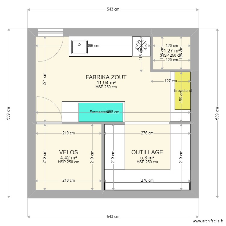 Carin V 2.0. Plan de 4 pièces et 23 m2