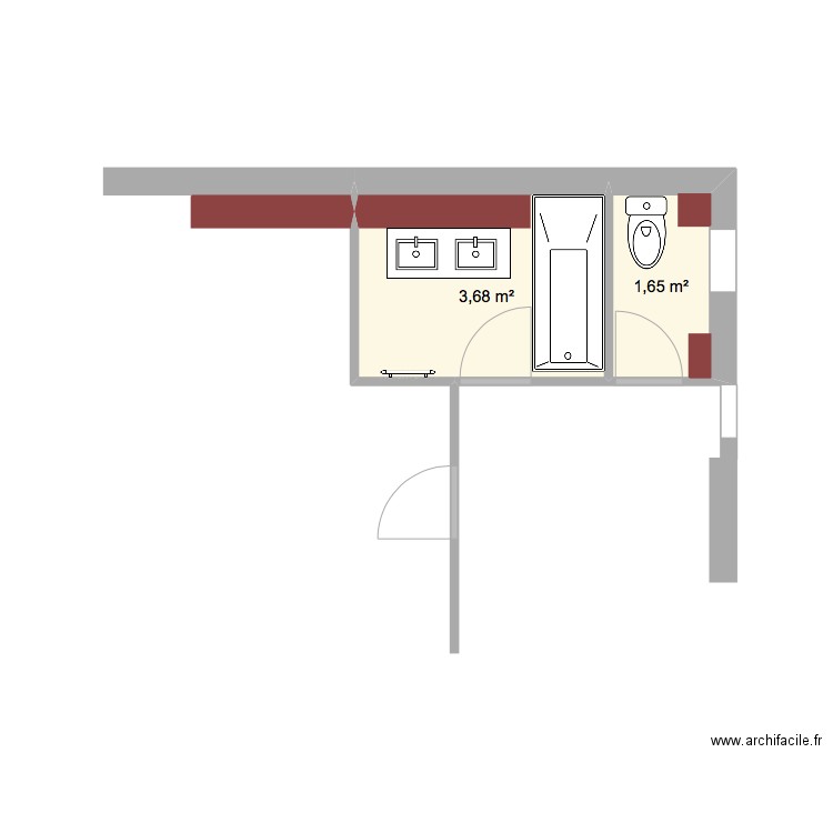 SDB GITE ACTUEL. Plan de 0 pièce et 0 m2