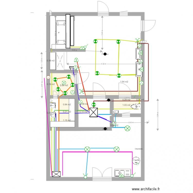 Nelle salle de bain electricité. Plan de 0 pièce et 0 m2
