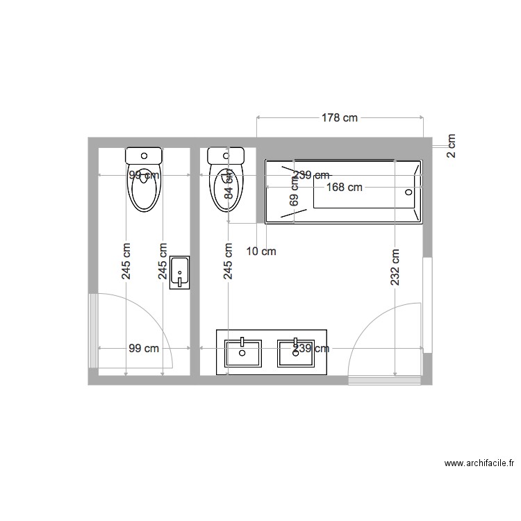 Salle de Bain Parents. Plan de 0 pièce et 0 m2