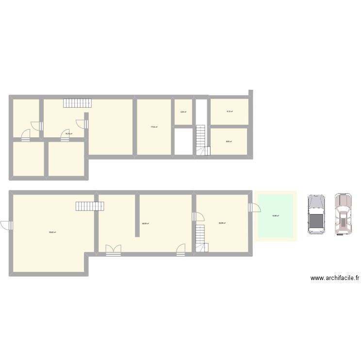 ASNIERES. Plan de 9 pièces et 250 m2