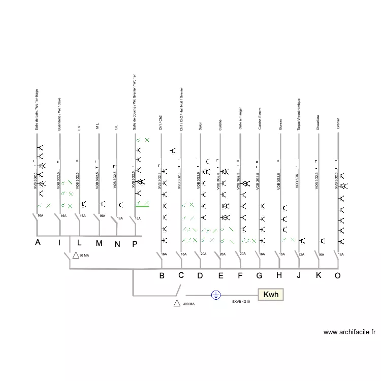 BLC Elec Unifilaire . Plan de BLC Elec Unifilaire . Plan de