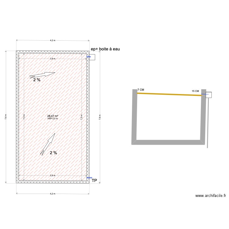 Charpin nico mt sud. Plan de 1 pièce et 28 m2