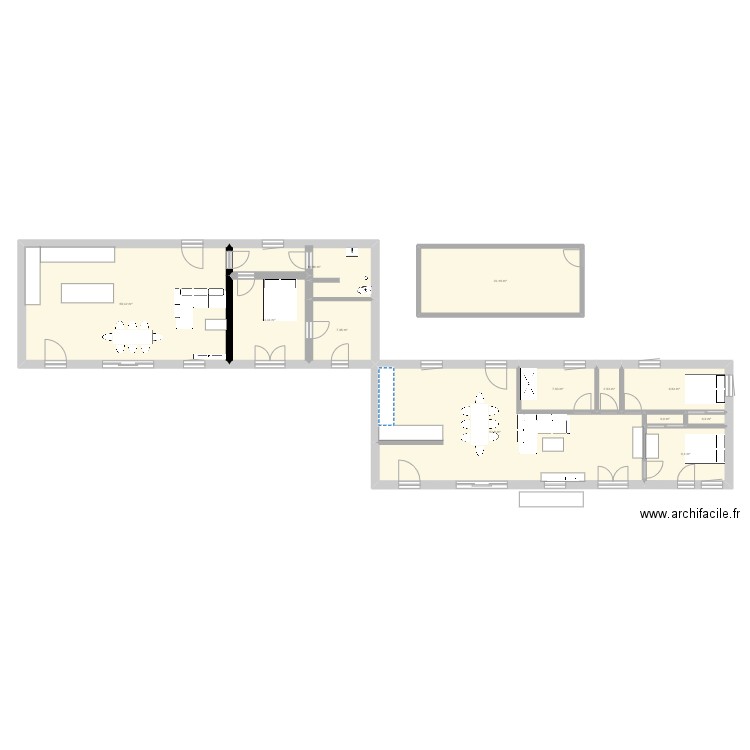 Maison Abos. Plan de 12 pièces et 188 m2