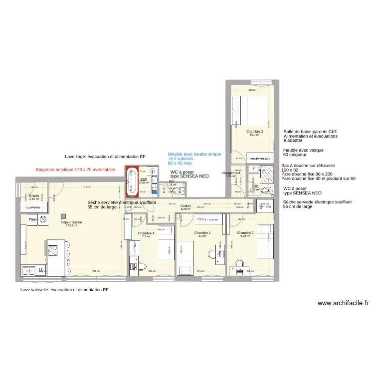 02 Boulogne plan plomberie. Plan de 