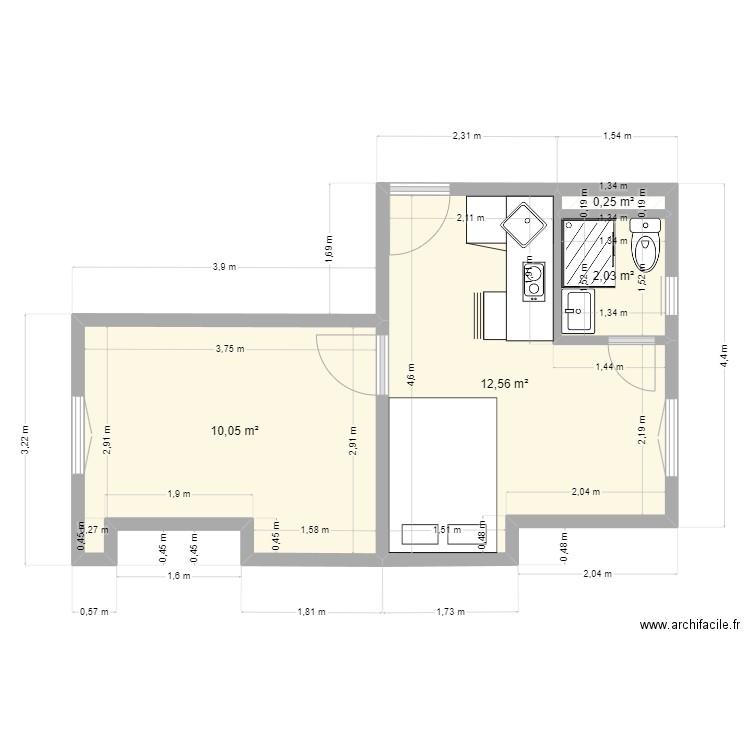 appart cedric. Plan de 15 pièces et 100 m2