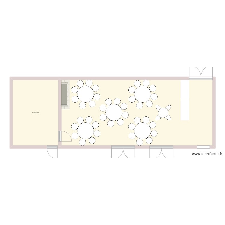 salle Cahagnolle 2. Plan de 2 pièces et 105 m2