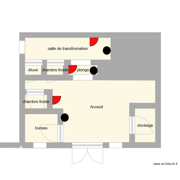 Plan atelier transfo. Plan de 10 pièces et 23 m2