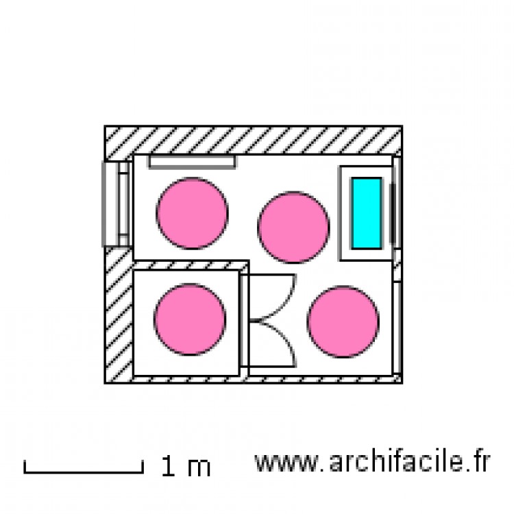 Plan salle de bain T3 26 Sept 2012 parois douche porte pivotantes et mur fixe. Plan de 0 pièce et 0 m2