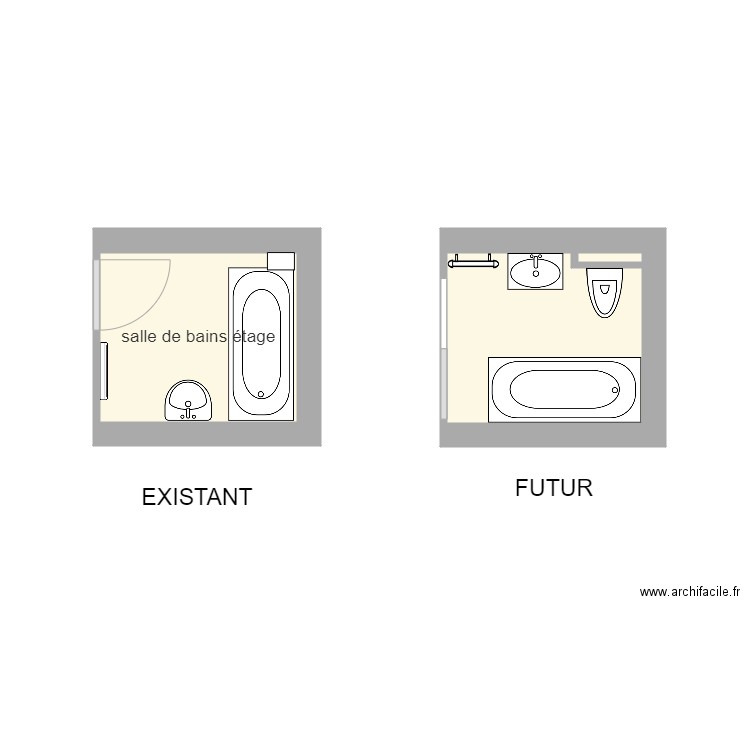 MODIFICATION SDB ETAGE GITE Numéro 3. Plan de 0 pièce et 0 m2