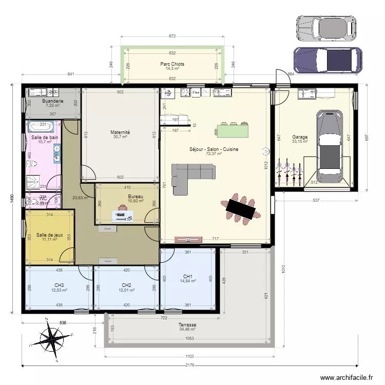 maison 2. Plan de 