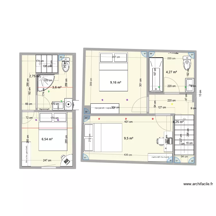 miason reno mur isolation 1er ETAGE. Plan de 