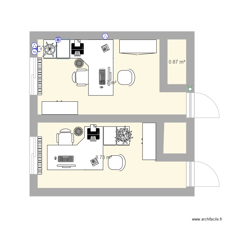 Bureau Secretariat Plan 3 Pieces M2 Dessine Par Clgleclerc Bureau Secretariat Plan 3 Pieces M2 Dessine Par Clgleclerc