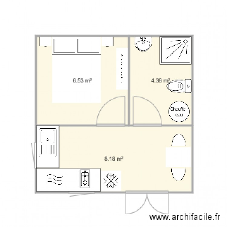 chalet 19m2 2 personnes v1. Plan de 0 pièce et 0 m2