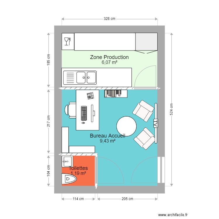 Labo aménagé. Plan de 0 pièce et 0 m2