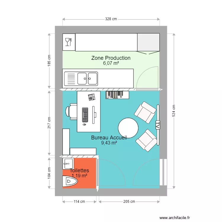 Labo am&eacute;nag&eacute;. Plan de 