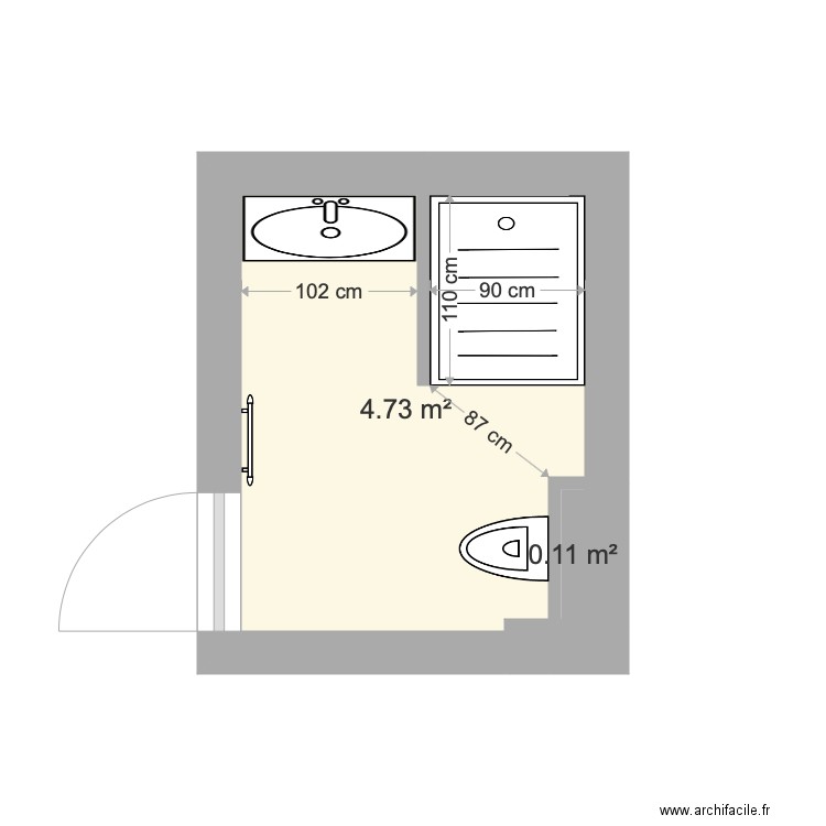 Plan SDB La Grange aux Fées. Plan de 0 pièce et 0 m2