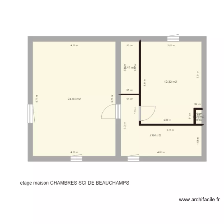 sci beauchamps ETAGE MAISON 2 chambres. Plan de 