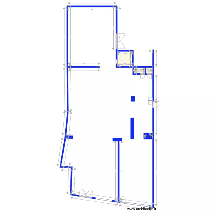 magasin avant travaux. Plan de 