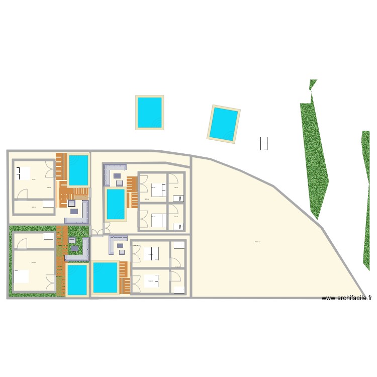 projet villa sri 4villa 2chambres double central. Plan de 0 pièce et 0 m2